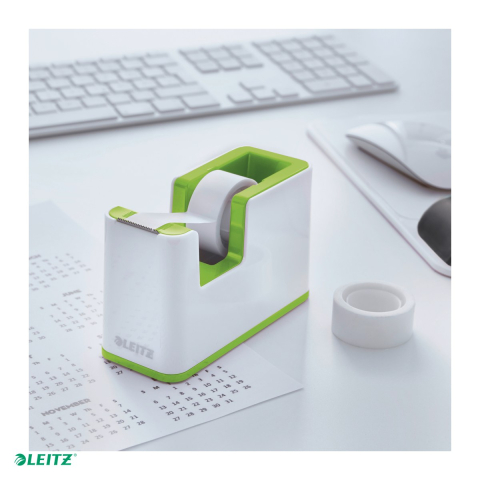 Dispenser banda adeziva Leitz WOW cu banda inclusa, pentru role de 19 mm x 33 m, verde/alb [3]