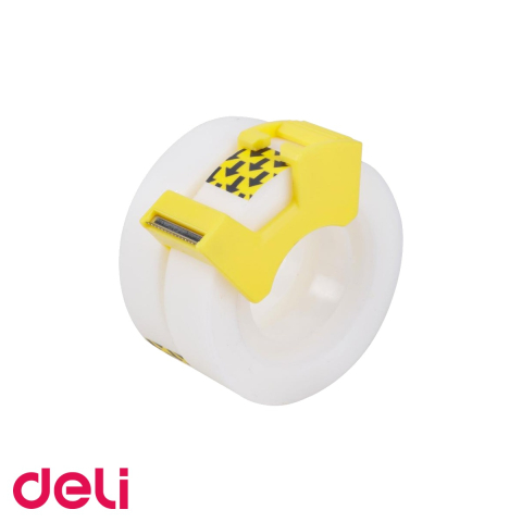 Ambalaj birou - Dispenser cu banda adeziva Deli, set 2 role 12mm x 18.3m, utilizare usoara la birou sau acasa