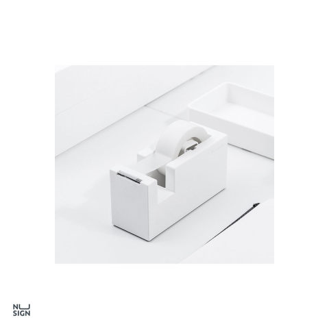 Dispenser stabil pentru banda adeziva Deli Nusign, pentru banda de 18 mm, 114x45x59 mm, alb [4]