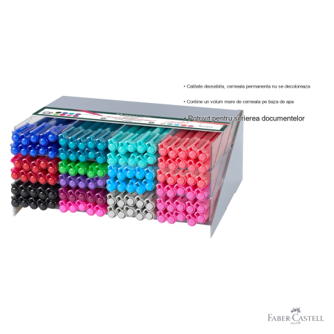 Display 120 bucati linere Faber-Castell Broadpen 1554, varf 0.8 mm, cerneala permanenta pe baza de apa, pentru documente [2]