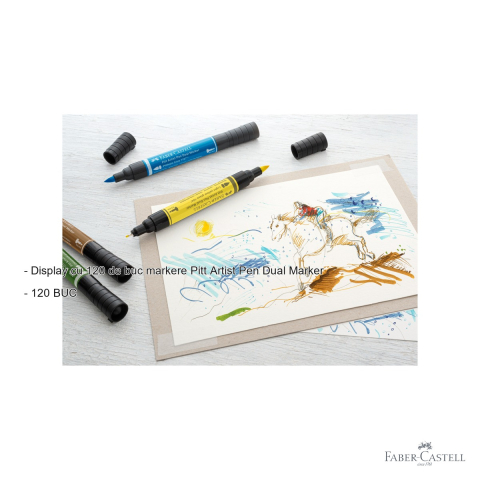 Display 120 markere Faber-Castell Pitt Artist Pen Dual Marker, set profesional pentru artisti si ilustratori [1]