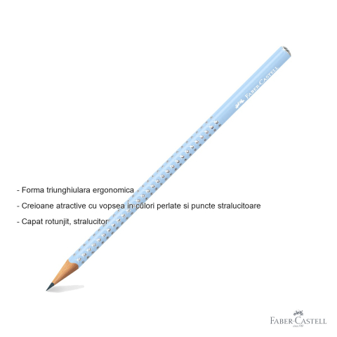 Display 144 creioane grafit Faber-Castell Sparkle Harmony 2024, forma triunghiulara ergonomica, negru/albastru/roz [1]