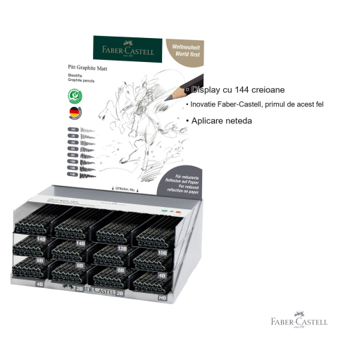Display 144 creioane grafit mat Pitt Faber-Castell, ultra-mat, pentru desen si schite profesionale [2]