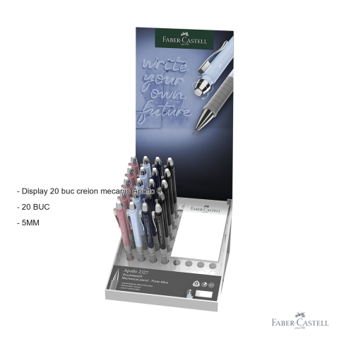 Display 20 creioane mecanice Faber-Castell Apollo 0.5mm, pentru birou si scoala [1]