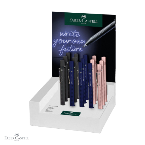 Birotica papetarie - Display 20 creioane mecanice Faber-Castell Grip 2011, 0.7mm, forma triunghiulara ergonomica