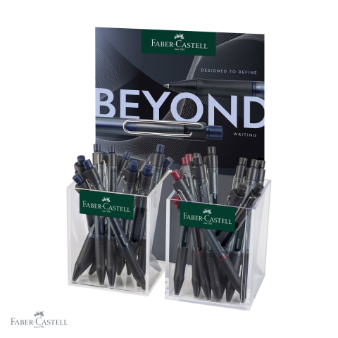 Pixuri - Display 24 pixuri cu gel si mecanism Faber-Castell Beyond 0.7mm, cerneala rezistenta, set birou