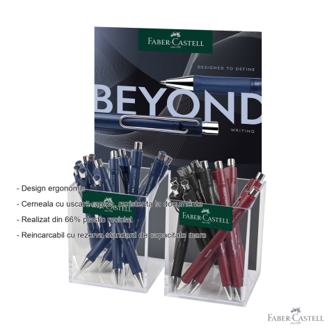 Display 24 pixuri cu mecanism Faber-Castell Beyond M, zona de prindere cauciucata, pentru birou si scoala [1]