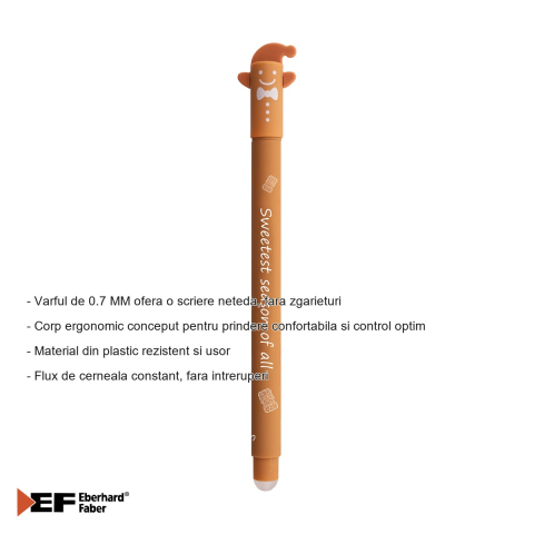 Display 36 rollere erasable 0.7 mm Eberhard Faber, cerneala albastra termosensibila, editie speciala de iarna 2025 [1]