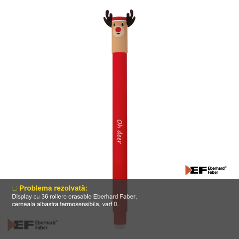 Display 36 rollere erasable 0.7 mm Eberhard Faber, cerneala albastra termosensibila, editie speciala de iarna 2025 [3]