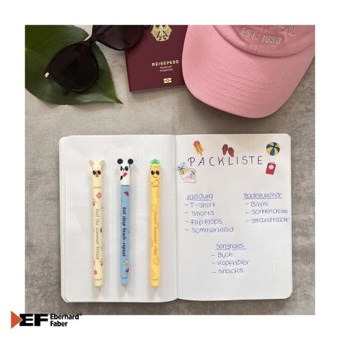 Display 36 rollere erasable 0.7 mm Eberhard Faber Summer Edition, cerneala albastra termosensibila, pentru scoala si birou [4]