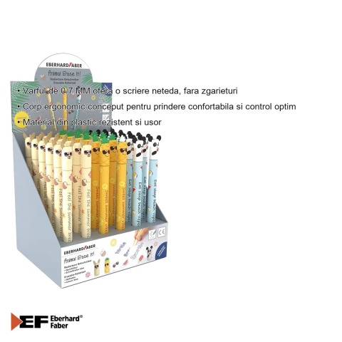 Display 36 rollere erasable 0.7 mm Eberhard Faber Summer Edition, cerneala albastra termosensibila, pentru scoala si birou [2]