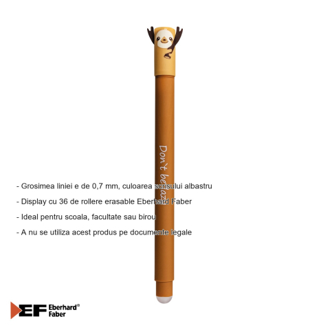 DISPLAY 36 BUC ROLLER 0.7 MM ALBASTRU ERASABLE EBERHARD FABER [1]