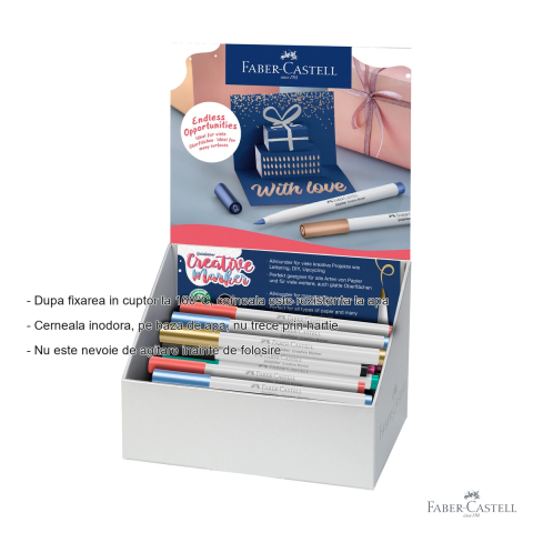 Display 50 markere creative Faber-Castell Goldfaber, varf pensula, pentru hartie, carton, sticla si metal [1]
