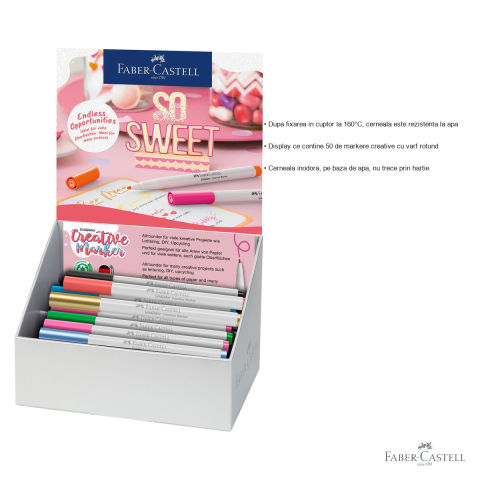Display 50 markere creative Faber-Castell Goldfaber, varf rotund 1.5mm, cerneala pe baza de apa [2]