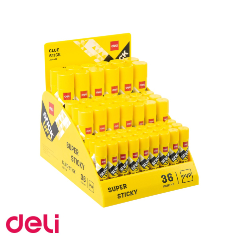 Articole lipire - Display 60 bucati lipici stick Deli, adeziv solid pentru birou si scoala