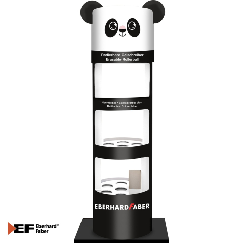 Display 648 rollere erasable 0.7mm Eberhard Faber Panda, cerneala termosensibila, albastru, pentru scoala si birou [3]