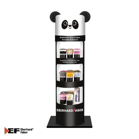 Birotica papetarie - Display 648 rollere erasable 0.7mm Eberhard Faber Panda, cerneala termosensibila, albastru, pentru scoala si birou