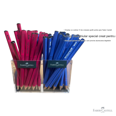 Display 72 creioane grafit Jumbo Grip Faber-Castell, corp triunghiular ergonomic, pentru copii [2]