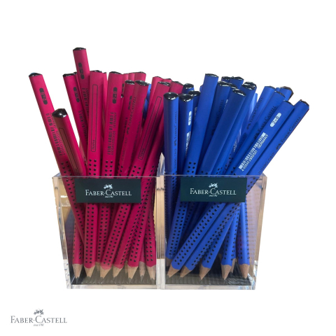 Produse EmagMarketplace - Display 72 creioane grafit Jumbo Grip Faber-Castell, corp triunghiular ergonomic, pentru copii