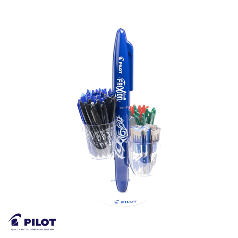 Birotica papetarie - Display echipat Pilot FriXion, set 75 rolere cu cerneala termosensibila si 45 seturi rezerve, pentru birou si scoala