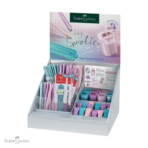 Produse EmagMarketplace - Display Faber-Castell Sparkle 2024, set 236 produse papetarie, creioane grafit si accesorii pentru copii