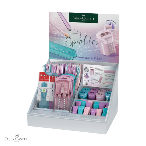 Produse EmagMarketplace - Display Faber-Castell Sparkle 2025, set complet rechizite grafit, creioane si accesorii pentru scoala
