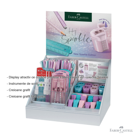 Display Faber-Castell Sparkle 2025, set complet rechizite grafit, creioane si accesorii pentru scoala [1]