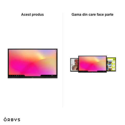 Display interactiv Orbys Touch Series 13 TS1375 Pro, 75 inch, 4K, Android 13, 8 GB RAM, 64 GB stocare, camera si microfon integrate, sunet 20 W [3]
