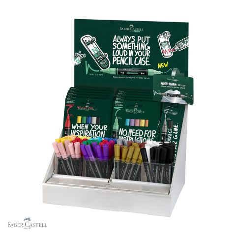Markere si instrumente de desen artistic - Display markere acrilice Faber-Castell Multimark, varf dublu, seturi si culori individuale, pentru diverse suprafete
