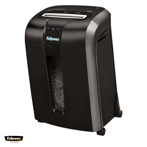 Distrugatoare documente si accesorii - Distrugator de documente Fellowes 73Ci, taiere cross-cut in particule de 4x38 mm, 12 coli, cos de 23 l, senzor SafeSense, Jam Proof, pentru 1-3 utilizatori, 532x372x274 mm