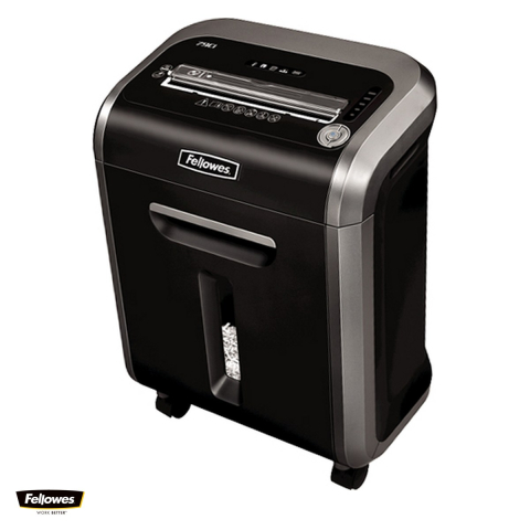 Distrugatoare documente si accesorii - Distrugator de documente Fellowes 79Ci, taiere cross-cut in particule de 4x38 mm, 16 coli, cos de 23 l, senzor SafeSense, Jam Proof, SilentShred, 542x382x264 mm