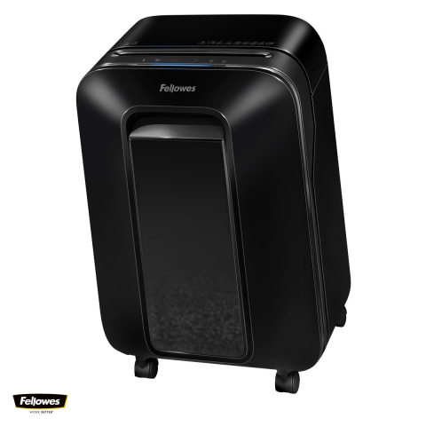 Distrugatoare documente si accesorii - Distrugator de documente Fellowes LX201, taiere micro-cut P-5 in particule de 2x12 mm, 12 coli, cos de 22 l, Jam Proof, SafeSense, pentru acasa sau birou mic, 525x368x260 mm, negru