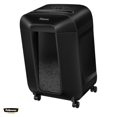 Distrugatoare documente si accesorii - Distrugator de documente Fellowes LX85, taiere cross-cut P-4 in particule de 4x40 mm, 12 coli, cos de 19 l, senzor SafeSense, pentru acasa sau birou mic, 470x341x266 mm