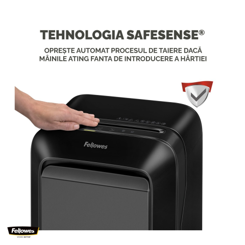 Distrugator de documente Fellowes Powershred LX211, taiere micro-cut P-5 in particule de 2x12 mm, 15 coli, cos de 23 l, Jam Proof, pentru 1-3 utilizatori, 533x362x296 mm, negru [4]