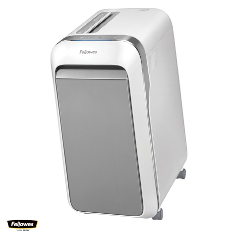 Birotica papetarie - Distrugator de documente Fellowes Powershred LX221, taiere micro-cut P-5 in particule de 2x12 mm, 20 coli, cos de 30 l, Jam Proof, pentru 3-5 utilizatori, 590x419x299 mm, alb