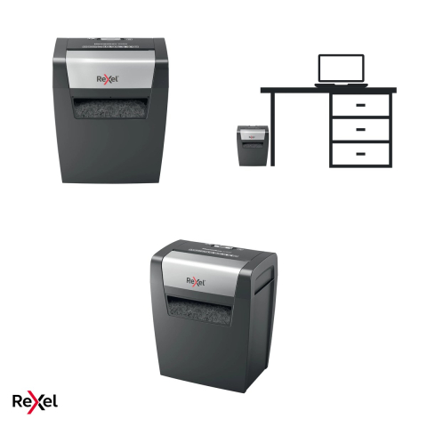 Distrugator de documente Rexel Momentum X308, taiere cross-cut P-3 in particule de 5x42 mm, 8 coli, cos de 15 l, distruge documente capsate sau prinse cu agrafe [3]