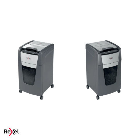 Distrugator de documente Rexel Optimum 300X automat, taiere cross-cut P-4 in particule de 4x26 mm, 300 coli automat si 10 manual, cos de 60 l, pe roti, blocare cu cod PIN [4]