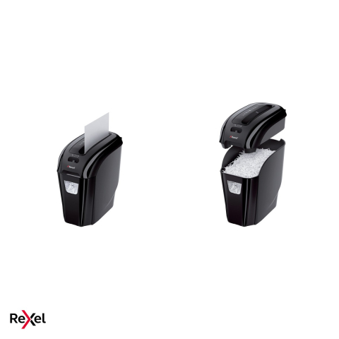 Distrugator de documente Rexel ProStyle Plus 7, taiere cross-cut P-4 in particule de 4x25 mm, 7 coli, cos de 12 l, distruge capse, agrafe de birou si carduri [3]