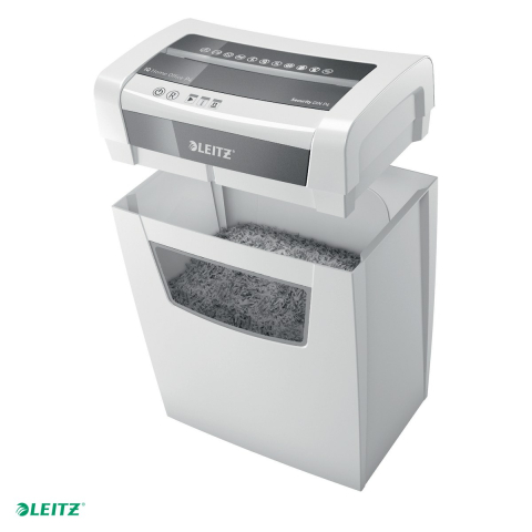 Distrugator documente manual Leitz IQ Home Office, P4, cross-cut (confeti), taiere 10 coli, cos 23l, alb [0]