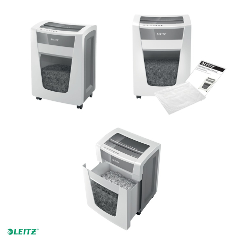 Distrugator documente manual Leitz IQ Office Pro, P5, micro-cut (particule), taiere 15 coli, cos 30l, alb [3]