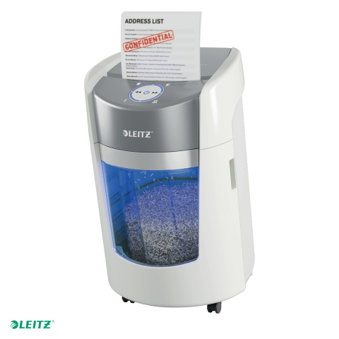 Distrugatoare documente si accesorii - Distrugator Leitz IQ OptiMax Small Office 350 Micro Cut, P5 22L - Alb
