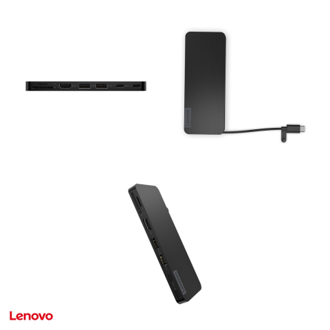 Docking station de calatorie USB-C Lenovo USB-C Slim Travel Dock, 8 porturi, HDMI 2.1 4K la 60 Hz, pass-through pana la 65 W, cititor de carduri SD si microSD, negru, 4X11N40212 [4]