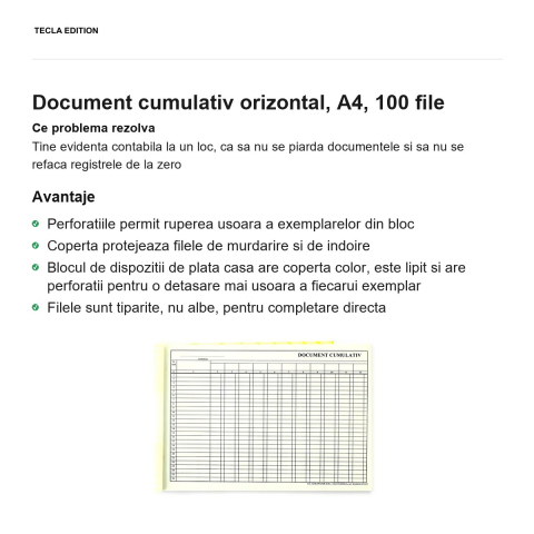 Document cumulativ orizontal, A4, 100 file [1]