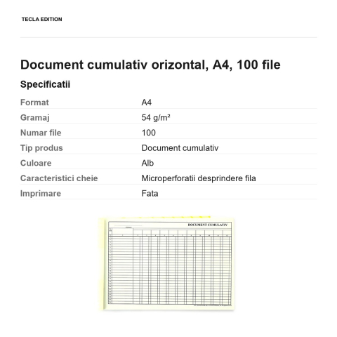 Document cumulativ orizontal, A4, 100 file [2]