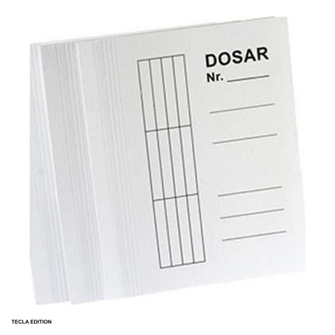 Dosare carton - Dosar A4, din carton duplex, sina, 225 g/mp, alb
