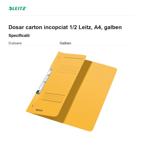 Dosar carton incopciat 1/2 Leitz, A4, galben [2]
