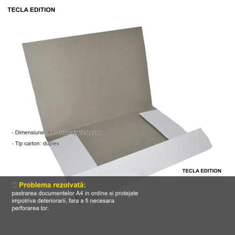 Set 10 dosare carton plic Tecla Edition, format A4, carton duplex 225 g/mp, pentru organizare si arhivare [1]