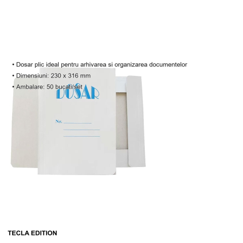 Set 10 dosare carton plic Tecla Edition Gold, cu clape interioare, pentru arhivare documente [2]
