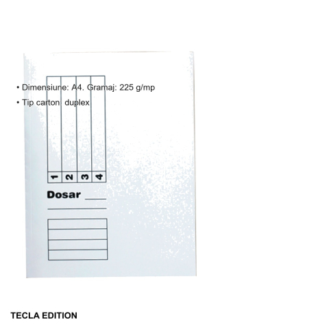 Set 10 dosare carton duplex Tecla Edition, format A4, 225 g/mp, pentru organizare si arhivare documente [2]