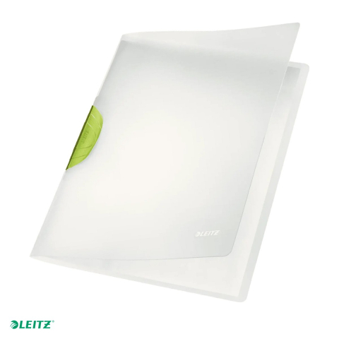 Dosare plastic - Dosar cu clip Leitz Magic ColorClip, PP, A4, capacitate 30 coli, pentru documente perforate, verde